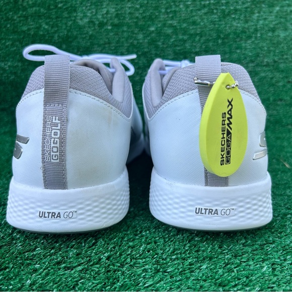 Size 13 Skechers GO GOLF Elite 4 Victory Mens Spikeless Shoes White Silver main image 4